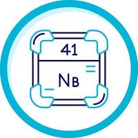 niobium twee kleur blauw cirkel icoon vector