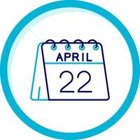 22e van april twee kleur blauw cirkel icoon vector