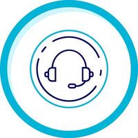 muziek- twee kleur blauw cirkel icoon vector