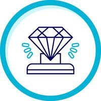 diamant twee kleur blauw cirkel icoon vector