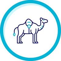 kameel twee kleur blauw cirkel icoon vector