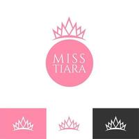 vintage elegante gouden tiara logo symbool. luxe geometrische koninklijke logo teken merk. abstract schoonheidsverzorging gezichtsmode make-up huidverzorging cosmetisch pictogram vector design