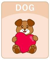 alfabet flashcard met schattige hond stripfiguur. vector