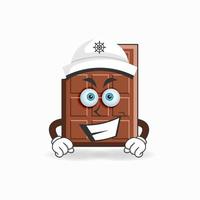 het karakter van de chocolademascotte wordt een kapitein. vector illustratie