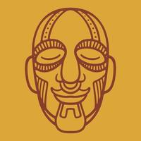 Azteekse masker vector iconen. cartoon traditionele maya oude gezicht.