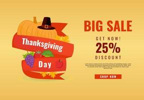 verkoop poster, banner of flyer voor Thanksgiving Day verkoop concept. vector