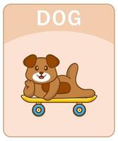 alfabet flashcard met schattige hond stripfiguur. vector