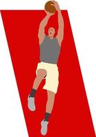 mooie basketbal jump shot vaardigheid vector