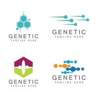DNA-gen logo sjabloon vector symbool illustratie