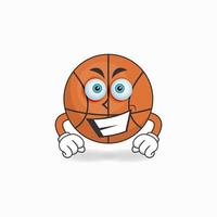 basketbal mascotte karakter met glimlach expressie. vector illustratie