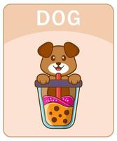 alfabet flashcard met schattige hond stripfiguur. vector