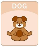 alfabet flashcard met schattige hond stripfiguur. vector