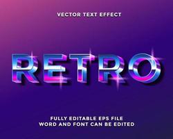 retro metallic paars vector teksteffect