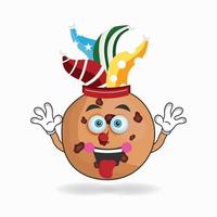 het karakter van de koekjesmascotte wordt een clown. vector illustratie