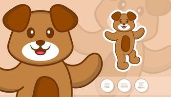 hand getekende illustratie van schattige hond. cartoon karakter concept - stickers vector