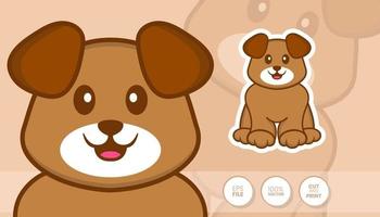 hand getekende illustratie van schattige hond. cartoon karakter concept - stickers vector