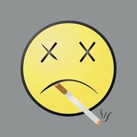 roken dronken verspilde emoticon vectorillustratie vector