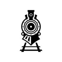 oud locomotief trein machine logo ontwerp vector