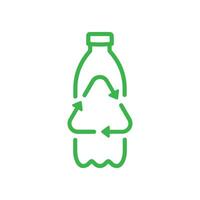 recycle plastic fles. lijn vector. vector