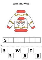 spelling spel voor kinderen. schattige cartoon sneeuwpop. vector