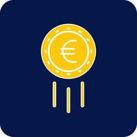 euro teken glyph plein twee kleur icoon vector