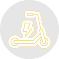 elektrisch scooter lijn sticker veelkleurig icoon vector