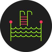 zwemmen zwembad glyph cirkel icoon vector