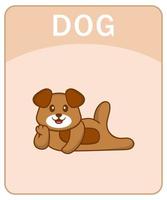 alfabet flashcard met schattige hond stripfiguur. vector