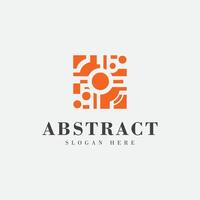 abstract logo ontwerp met een oranje doos vorm vector