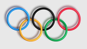 3d olympisch ringen met schaduw. olympisch spellen logo. vector illustratie