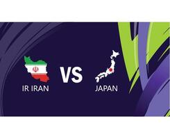 ik rende en Japan bij elkaar passen kaart vlaggen Aziatisch landen 2023 emblemen teams landen Aziatisch Amerikaans voetbal symbool logo ontwerp vector illustratie