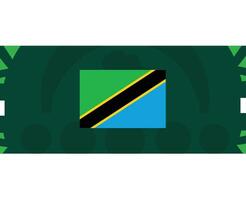 Tanzania vlag Afrikaanse landen 2023 teams landen Afrikaanse Amerikaans voetbal symbool logo ontwerp vector illustratie