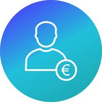 Euro met Man Vector Icon