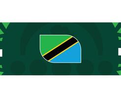 Tanzania embleem vlag Afrikaanse landen 2023 teams landen Afrikaanse Amerikaans voetbal symbool logo ontwerp vector illustratie