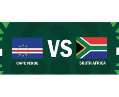 kaap verde en zuiden Afrika bij elkaar passen emblemen vlaggen Afrikaanse landen 2023 teams landen Afrikaanse Amerikaans voetbal symbool logo ontwerp vector illustratie