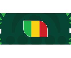 Mali embleem vlag Afrikaanse landen 2023 teams landen Afrikaanse Amerikaans voetbal symbool logo ontwerp vector illustratie