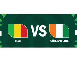 Mali en ivoor kust vlaggen bij elkaar passen Afrikaanse landen 2023 emblemen teams landen Afrikaanse Amerikaans voetbal symbool logo ontwerp vector illustratie