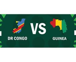 dr Congo en Guinea bij elkaar passen vlaggen kaart Afrikaanse landen 2023 emblemen teams landen Afrikaanse Amerikaans voetbal symbool logo ontwerp vector illustratie