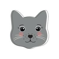 kat huisdier hoofd gezicht icoon, vector illustratie van grappig tekenfilm katten, kat gezicht met divers uitdrukkingen en patronen vector illustratie vlak ontwerp. eps 10