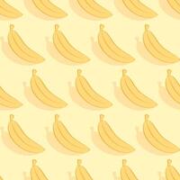 naadloos patroon van vlak geel bananen Aan een geel achtergrond vector