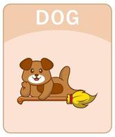 alfabet flashcard met schattige hond stripfiguur. vector