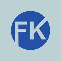 monogram fk brief logo ontwerp onderhoud vector