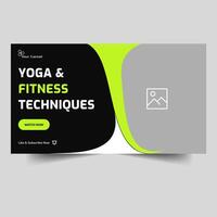 modieus yoga en geschiktheid video miniatuur banier ontwerp, lichaam geschiktheid opleiding tips en trucs video Hoes banier ontwerp, ten volle bewerkbare vector eps 10 het dossier formaat