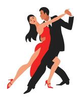 dansen stel, Mens en vrouw dans tango. illustratie, vector