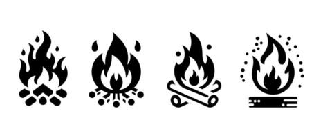brand vector, vlam icoon. zwart pictogram geïsoleerd op een witte achtergrond. vector