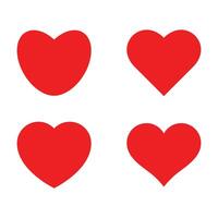 reeks van rood harten pictogrammen. vector illustratie