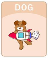 alfabet flashcard met schattige hond stripfiguur. vector