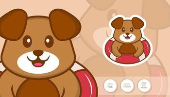 hand getekende illustratie van schattige hond. cartoon karakter concept - stickers vector