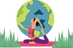 meditatie praktijk yoga kleurrijk geschiktheid concept. vector illustratie