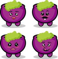 verzameling van schattig emoticon emoji. tekening tekenfilm vector